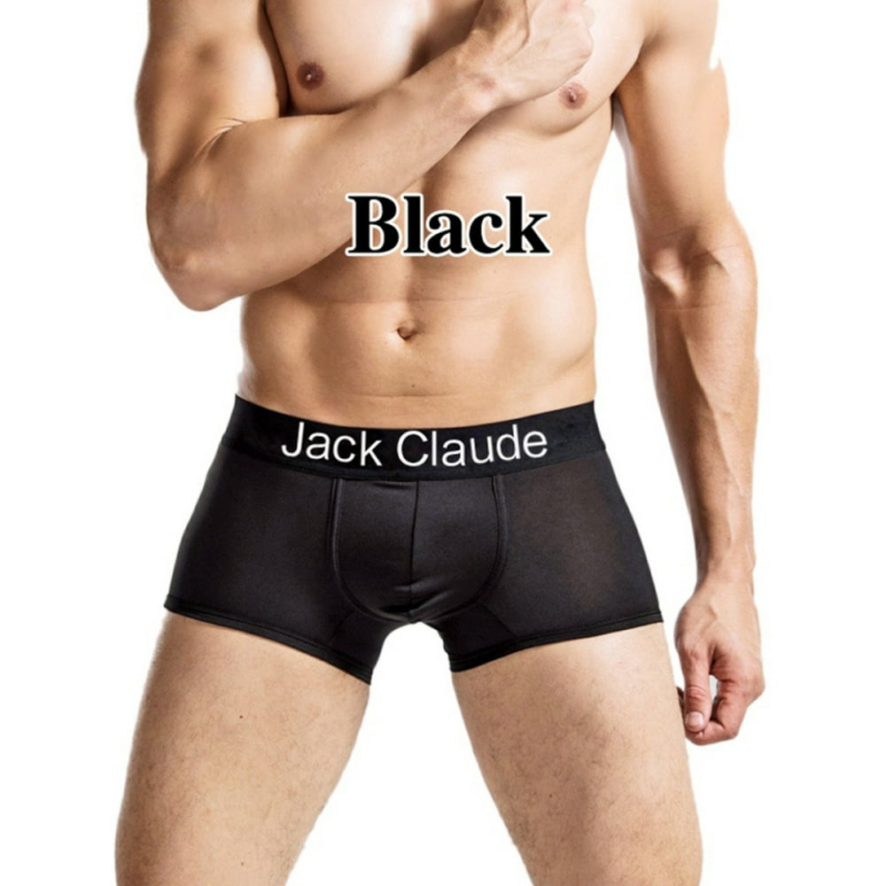 Esho Mens Ice Silk Boxer Briefs Shorts Flat Angle Large Size