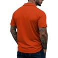 thumbnail image 3 of Men's Quarter Zip Polo Shirt Classic Lightweight Short Sleeve Collared Golf Casual Shirt Saffron L, 3 of 5