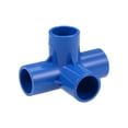 thumbnail image 1 of Unique Bargains Raccord de Coude en PVC 4 Voies, Qualité Mobilier, Raccords d'Angle en T 1/2 Pouce Bleu 2 Pcs, 1 of 3