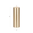 thumbnail image 2 of Mega Candles 1 pc Unscented Gold Round Pillar Candle, Hand Poured Premium Wax Candles 2 Inch x 6 Inch, Home Décor, Wedding Receptions, Baby Showers, Birthdays, Celebrations, Party Favors & More, 2 of 2