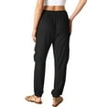 thumbnail image 3 of Black Label by C'est Toi Women's High Rise Cargo Woven Jogger Pants (Black, Small), 3 of 3