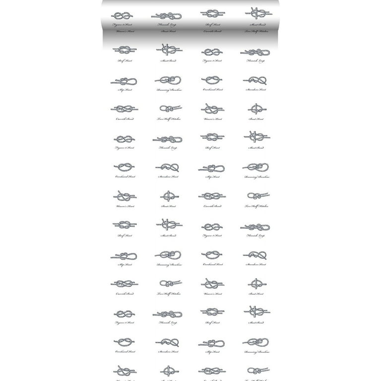 ESTA Home Marius Off White Sailors Knots Wallpaper, 20.5-in by 33-ft