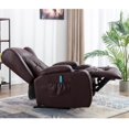 thumbnail image 3 of BEST GIFT!PU Recliner Chair Single Sofa, Eight Point Massager Function and Heated Adjustable Home Theater Single Recliner Suitable for the Elderly Vibration Massage Manual Remote Control Brown, 3 of 9
