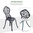 thumbnail image 4 of 3pcs Patio Bistro Set Aluminum Table Chair Outdoor Furniture Antique Black, 4 of 10