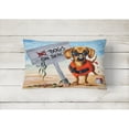 thumbnail image 2 of Carolines Treasures AMB1341PW1216 The Dog Beach Dachshund Fabric Decorative Pillow 12H x16W multicolor, 2 of 3