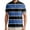 Blue, variant on Men's Polo Shirts Casual Short Sleeve Striped Buckle Lapel Breathable Pullover Tops Loose T Shirts for Man Green L