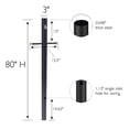 thumbnail image 3 of Black Traditional Outdoor Lamp Post with Cross Arm and Dusk to Dawn Sensor, Weather-Resistant, 80 In. x 3 In., Direct Burial, 3 of 12