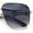 Gold - Smoke, variant on Mens Mogul Mobster Rectangle Metal Rim Double Bridge Luxury Sunglasses Silver - Silver Mirror