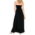 thumbnail image 3 of HAPPY BAY Women's A-Line Maxi Smocked Top Dress Long Beach Bohemian Strapless Tube Dresses for Women One Size Ebony, Solid, 3 of 3