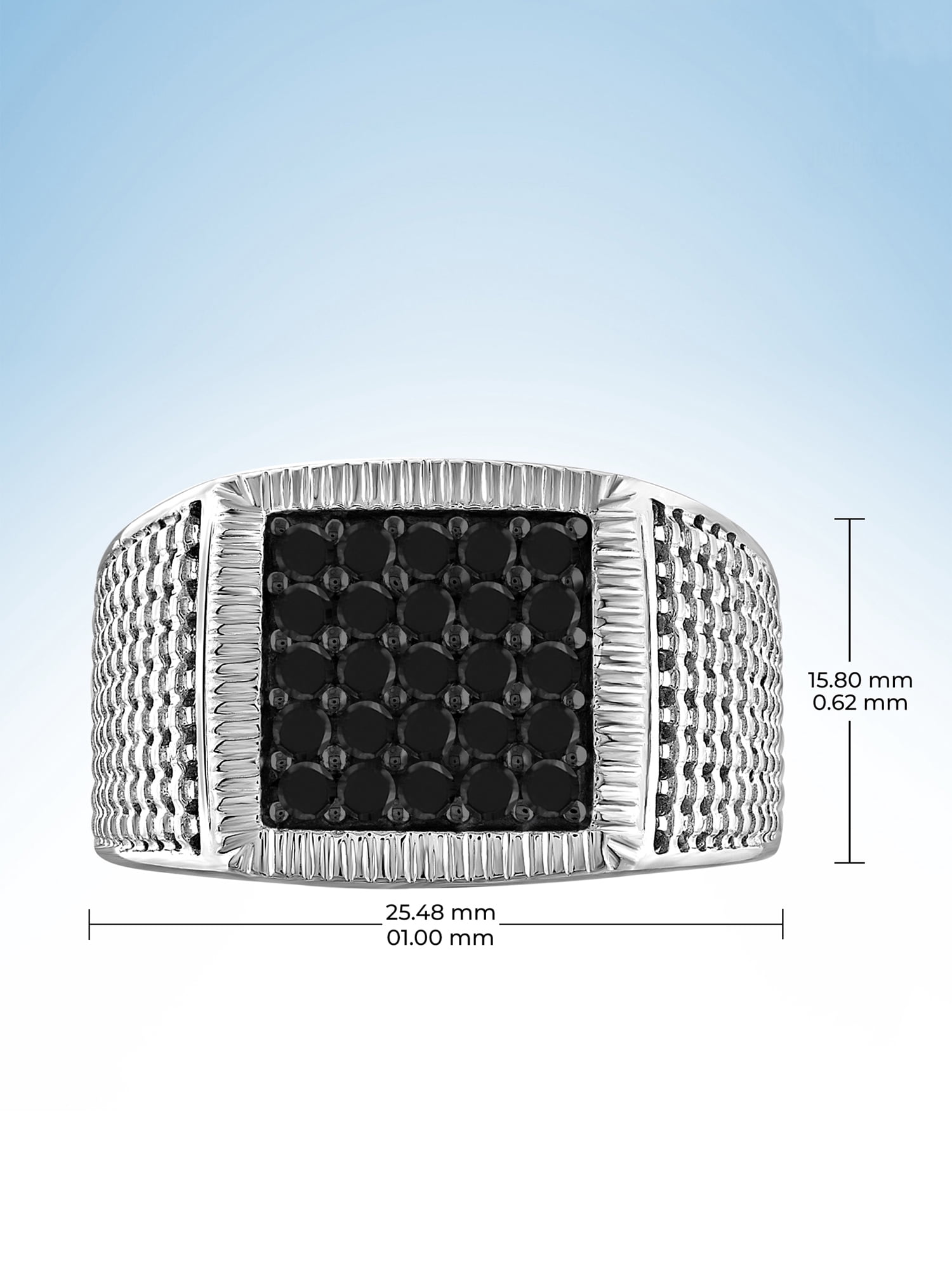 JewelersClub Black Diamond Rings for Men – 1CTTW Genuine Black Diamond Ring for Men – Hypoallergenic Sterling Silver Ring Men – Real Diamond Mens Rings Fashion Statement Ring – Luxurious Gifts for Him