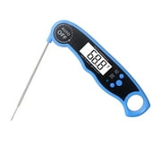 Waterproof Digital Thermometer Instant Read Thermometer with Calibration and Backlight for Kitchen (Blue)