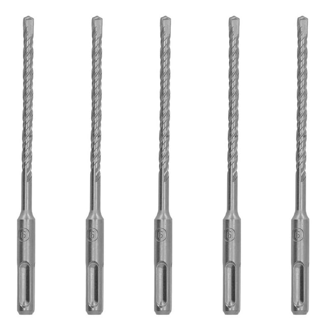 SDS Plus Hammer Drill Bit 5Pcs 1/4 in. x 6 in. Masonry Concrete Rock Drill