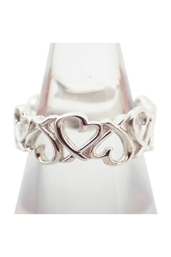 Pre-Owned TIFFANY Ag925 Loving Heart Eternity Ring, size 12 (Good)