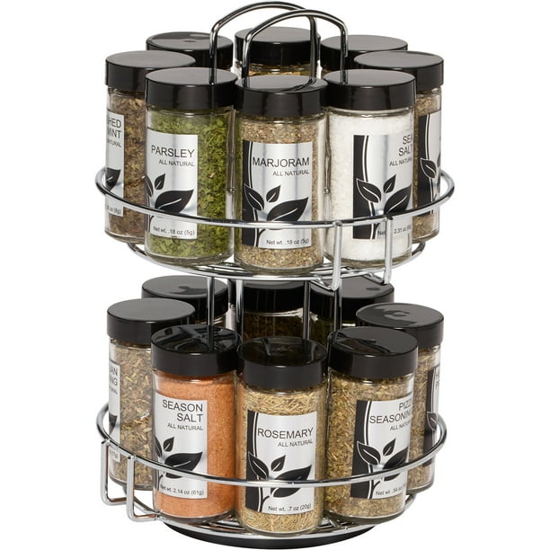 Kamenstein 16-Jar Revolving Chrome Wire Spice Rack, Spices and Jars ...