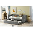 thumbnail image 4 of Euroco Modern Wood with Trundle Daybed for Bedroom, Twin, Gray, 4 of 16