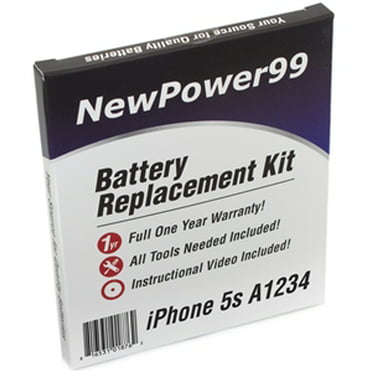 Apple iPhone 5s A1533 Battery Replacement Kit with Tools, Video  Instructions, Extended Life Battery and Full One Year Warranty - Walmart.com
