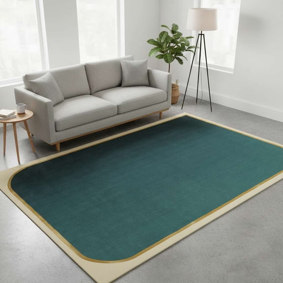 Hand-Tufted New Zealand Wool Rectangular Rug 6X9 ft -Deep Emerald , Soft Durable Wool Area Rug with Non-Slip Cotton Backing