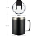 thumbnail image 5 of 12oz Insulated Coffee Mug Cup with Handle, Stainless Steel Travel Coffee Mug with Flip Lid, Double Wall Vacuum Coffee Tumbler,Sky Blue, 5 of 5