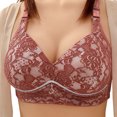 thumbnail image 3 of Ahuyic Womens Summer Bras,Plus Size Bras for Women,Women's Gathering Lace Bra Without Steel Ring Large Size Thin Breathable Side Folding Adjustable Top Support Foreign Trade Underwear, 3 of 4