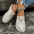 thumbnail image 3 of Mules Sandals for Women Thick Sot Sole Retro Hollow out Slip on Slides Casual Lightweight Nonslip Orthopedic Walking Shoes White Size 7, 3 of 8