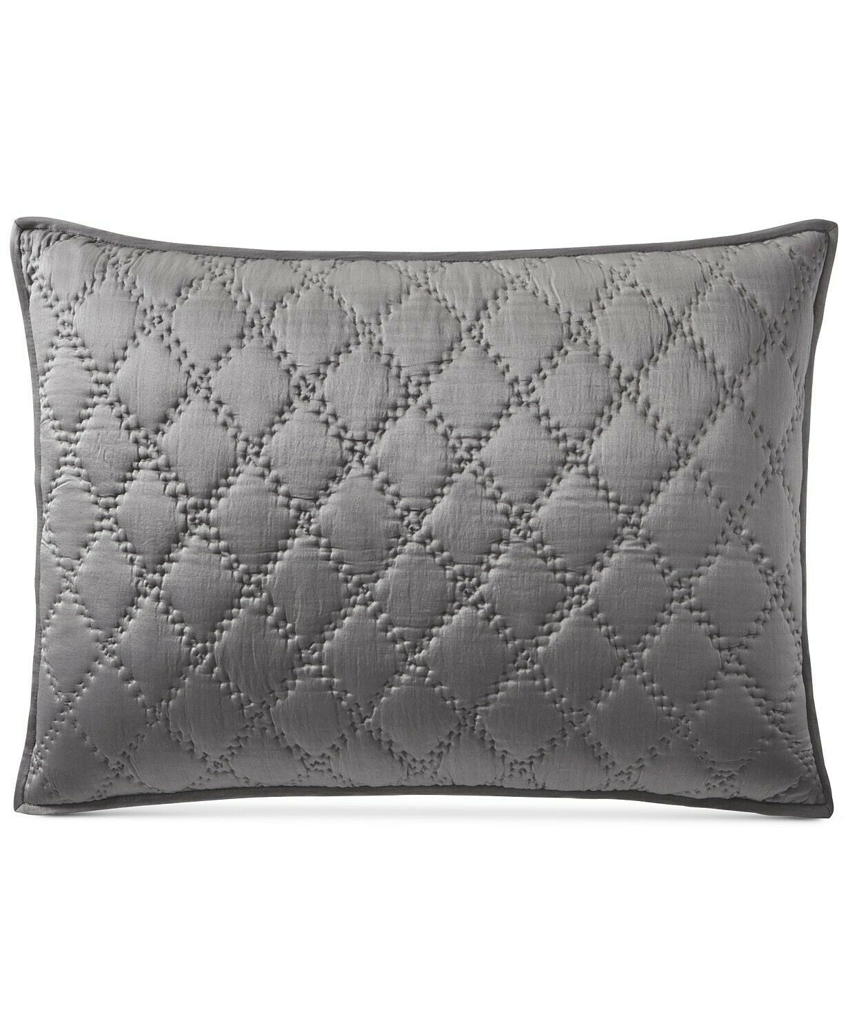 Hotel Collection Cotton Silk Hand Quilted Diamond Embroidered Pillow