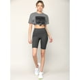 thumbnail image 3 of Made by Johnny Women's High Waisted Above the Knee Yoga Biker Shorts with Pockets M CHARCOAL_GREY, 3 of 6