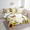 thumbnail image 3 of Castle Fairy Floral Sunflowers Bedding Comforter Set 7-Piece for Boys Girls,Flying Butterflies King Bedding Sets,Old Barn Door Ultra Soft Bed Sheets,Lightweight Room Decor,Reversible, 3 of 8