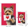 thumbnail image 2 of Adult 1000 Piece Wooden Jigsaw Puzzle – Yorkshire Terrier With Heart Love Theme, Challenging Brain Teaser, Difficult Puzzles for Dog Lovers, Gift for Pet Memorial, 2 of 8
