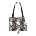 thumbnail image 2 of Xecao Skulls Roses for Cat Carrier Small Dog Handbag: The Ideal Travel Companion for Your Pet, 2 of 8