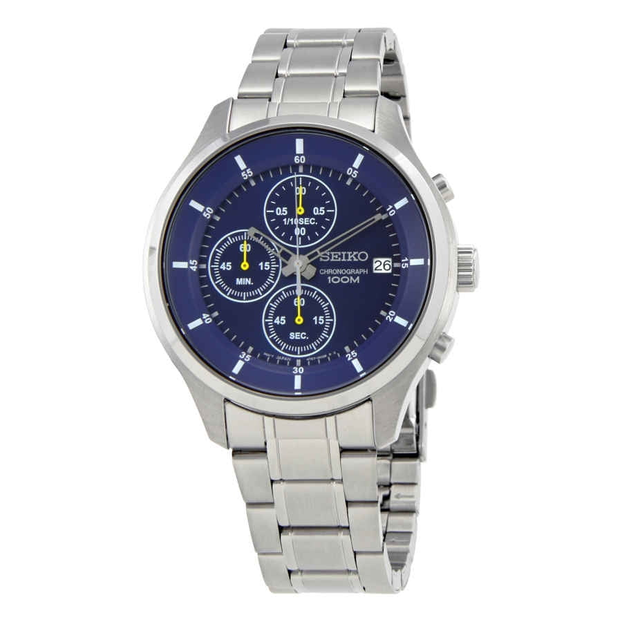 seiko chronograph 100m blue dial