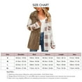 thumbnail image 7 of Women Plaid Splicing Coat Turn Down Collar Single Breasted Casual Shirt Jacket with Chest Pocket Light Tan XL, 7 of 7