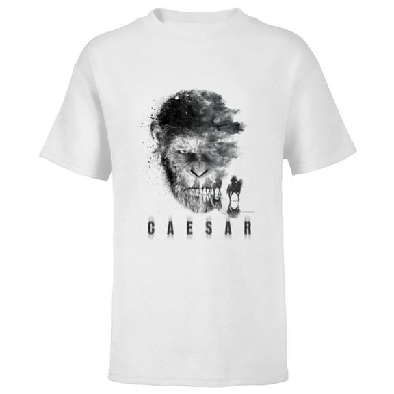War for the Planet of the Apes Monochrome Caesar & Riders - Short Sleeve T-Shirt for Kids - Customized-White
