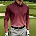 thumbnail image 2 of Bovxnpu Mens Long Sleeve Shirts Button Tee Dress Golf Shirt Gradient Button Down Shirt Casual Collared Tops, 2 of 5