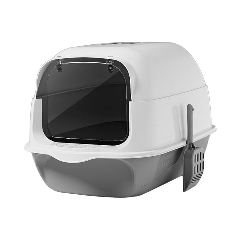 Hooded Cat Litter Box Enclosed Cat Toilet Detachable Anti Splashing Durable Cat Litter Tray for Indoor Cats Pet Litter Box Gray Walmart