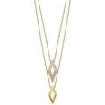 thumbnail image 2 of Avariah 14k Yellow Gold Polished Fancy Double Strand Diamond 16in Necklace - 16" Natural Diamonds Chain, 2 of 6