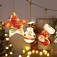 thumbnail image 2 of Decoración navideña, guirnaldas de luces, cortinas de luces, candelabros navideños de 6 LED, candelabros decorativos iluminados, guirnalda de luces de cortina de Papá Noel de dibujos animados, luces L, 2 of 5