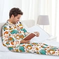 thumbnail image 6 of Lsque Fall Pumpkins And Sunflowers Pattern Long Sleeve Pajama Set for Men - Soft 2-Piece Sleepwear and Loungewear Set with Pockets, Comfy Nightwear-Medium, 6 of 7