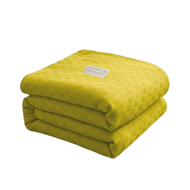 Fiogavroetic Cotton Bed Blanket Twin Cotton Thermal Blanket Lightweight Bed Throw Breathable Premium Soft Comfortable Blanket for All Season on Clearance