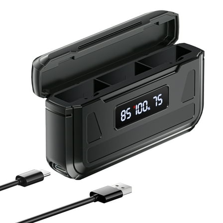 CITYORK GoPro LCD 2-Slot Storage USB Charger Fully Compatible with GoPro Hero 12 Black Hero 11 Black Hero 10 Black Hero 9 Black