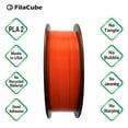 thumbnail image 3 of Orange PLA 3D Printer 1.75mm Filament - FilaCube 1.75 mm 1kg PLA 2 (PLA 2nd Generation) 3D Printing Plastic Orange Filament 2.2 lbs [Made in USA] Pumpkin Carrot 1 kg/roll for FDM/FFF Printer 3D Pen…, 3 of 5