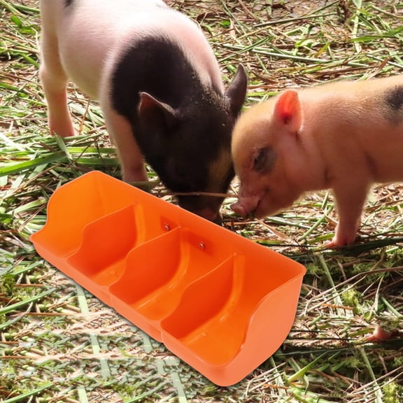 ELAYARD Orange Livestock Goat Feeders with Multi-Compartment PP Feeding Trough Durable and Practical 1 Piece
