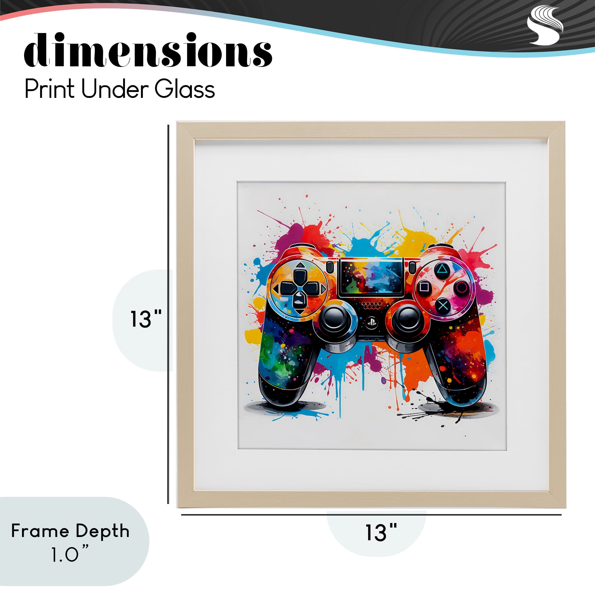 Stupell Industries Playful Bright Game Controller Birch Framed Print Under Glass, design by Creative Studio