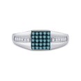 thumbnail image 2 of Diamond Princess 10kt White Gold Mens Round Blue Color Enhanced Diamond Square Cluster Ring 1/2 Cttw, 2 of 4
