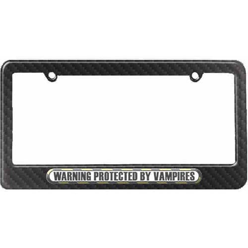 PROTECTED BY VAMPIRES S.Steel License Plate Frame 