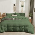 thumbnail image 2 of D.N.G. BEDDINGS 3 Piece Boho Chic Pom Pom Comforter, All Season Down Alternative Bedding Comforter with 2 Pillow Shams (Oversized Super King Size, Moss) 800 Thread Count, Egyptian Cotton., 2 of 6