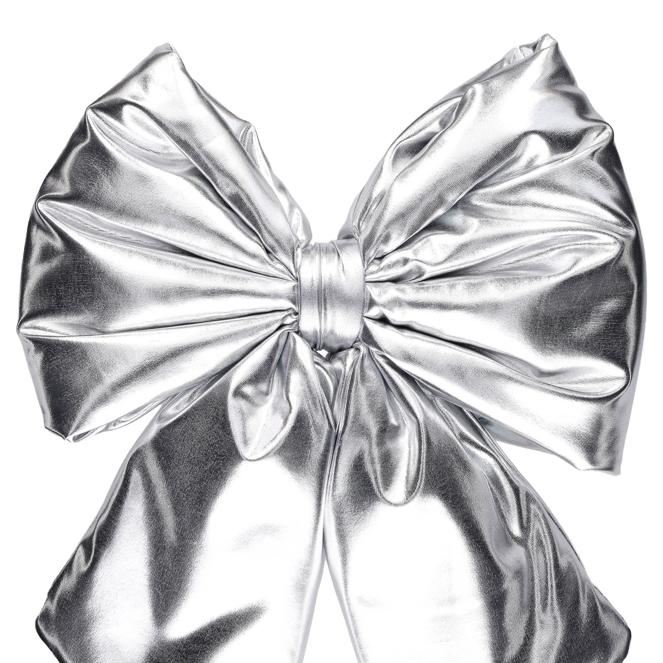 Silver Decorative Christmas Bow, 13.5", by Holiday Time