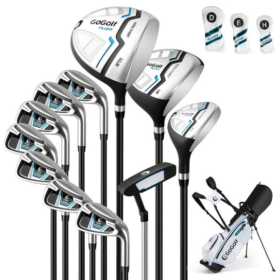 Costway 12 Pieces Men's Complete Golf Club Set Right Hand Includes 460CC #1 Driver White