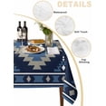thumbnail image 3 of Blue Boho Tablecloth Rectangle Table Cloth 60x120, Waterproof Tablecloth Outdoor Table Cloth, Aztec Southwest Abstract Geometric Motifs Washable Table Cover for Kitchen Dinning Party, 3 of 8