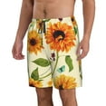 thumbnail image 2 of Bixox Men's Sunflowers And Butterflies printing Casual Classic Fit Short Summer Beach Shorts, 2 of 6