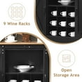 thumbnail image 3 of DreamCurship Farmhouse Coffee Bar Cabinet, 67" Kitchen Hutch with 2-Tier Open Shelves, Coffee Bar with 9 Racks, Black, 3 of 7